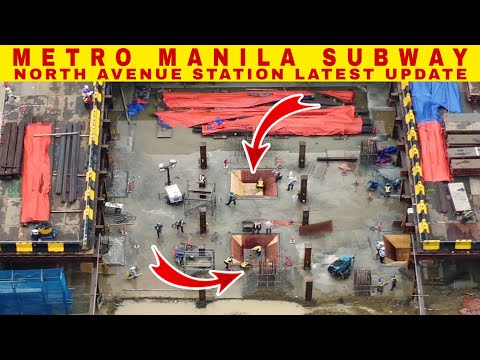 kahit lubog sa tubig mga Workers Trabaho parin METRO MANILA SUBWAY NORTH AVENUE STATION UPDATE