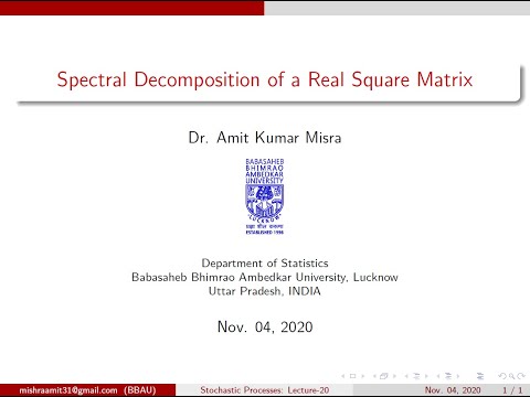 Spectral Decomposition of a Real Square Matrix