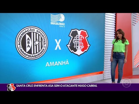 Globo Esporte/PE FICOU DE FORA! Santa Cruz Enfrenta ASA Sem O Atacante Hugo Cabral