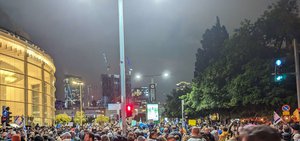 Anti-government protests in Habima Square, Israel