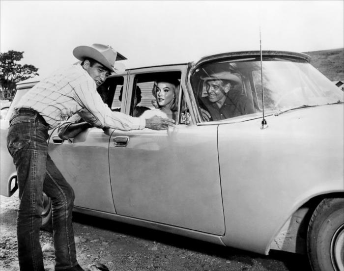 Montgomery Clift in Lee selvedge denim, here with Marilyn Monroe and Clark Gable, his costars in "The Misfits"