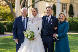 Joe Biden and First Lady Jill Biden attend the wedding of Peter Neal and Naomi Biden Neal, Saturday, November 19, 2022 on the South Lawn