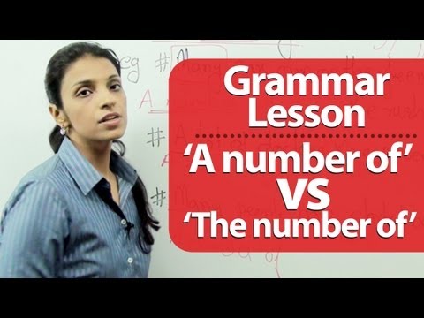 English Grammar Lesson : Difference Between "A Number Of" AND "The Number Of"