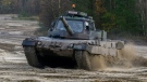 A Bundeswehr Leopard 2 driving training tank is seen near Hanover, Germany, on Nov. 24, 2022. (Philipp Schulze/dpa via AP)