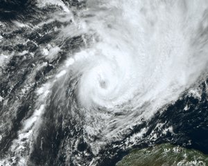 File - Severe Tropical Cyclone Gabrielle shortly before crossing the 160th meridian east on 10 February 2023.