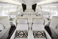 In business class there are leather angled lie-flat seats in a 2-2-2 configuration.