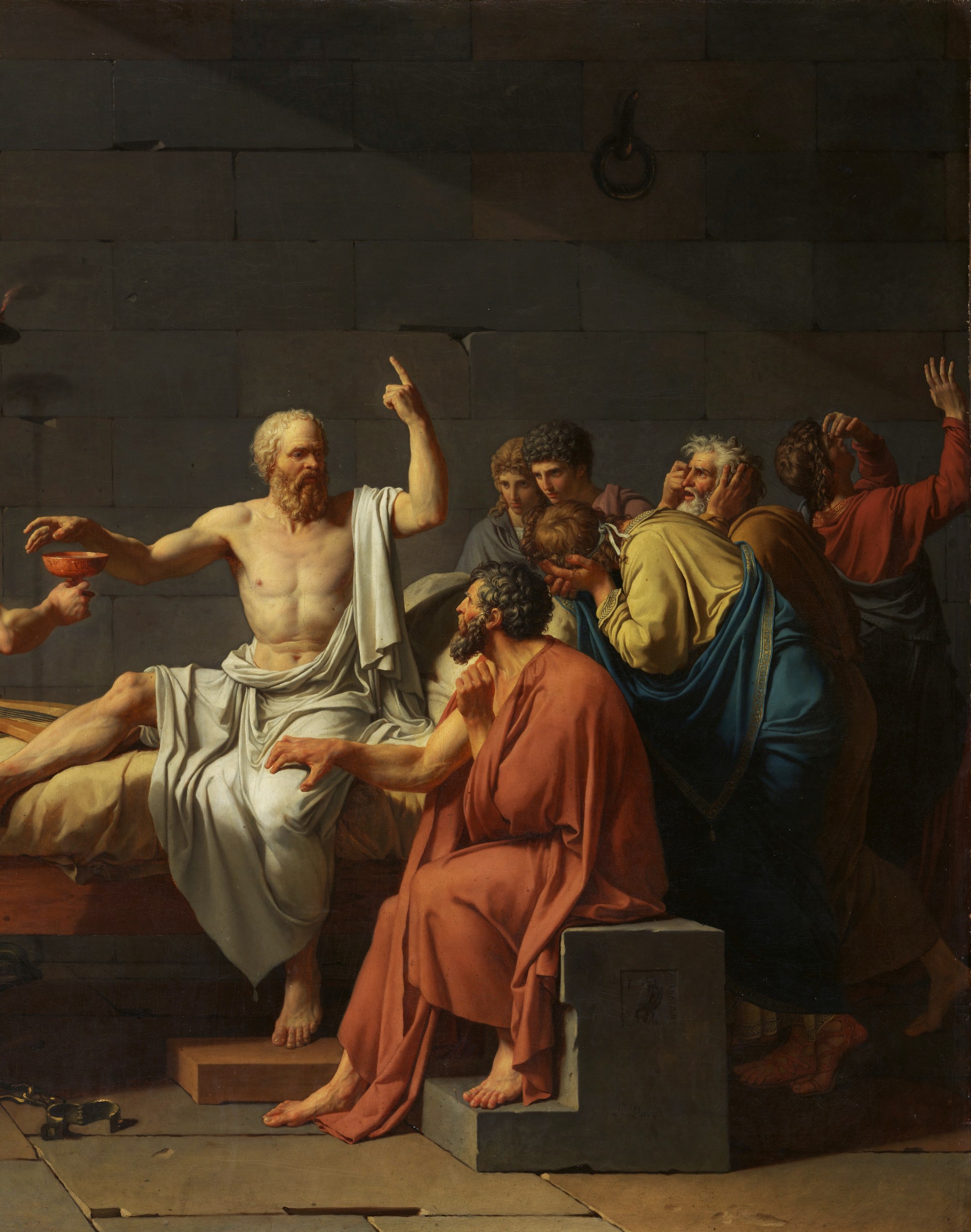 The Death of Socrates by Jacques-Louis David (1787, detail)