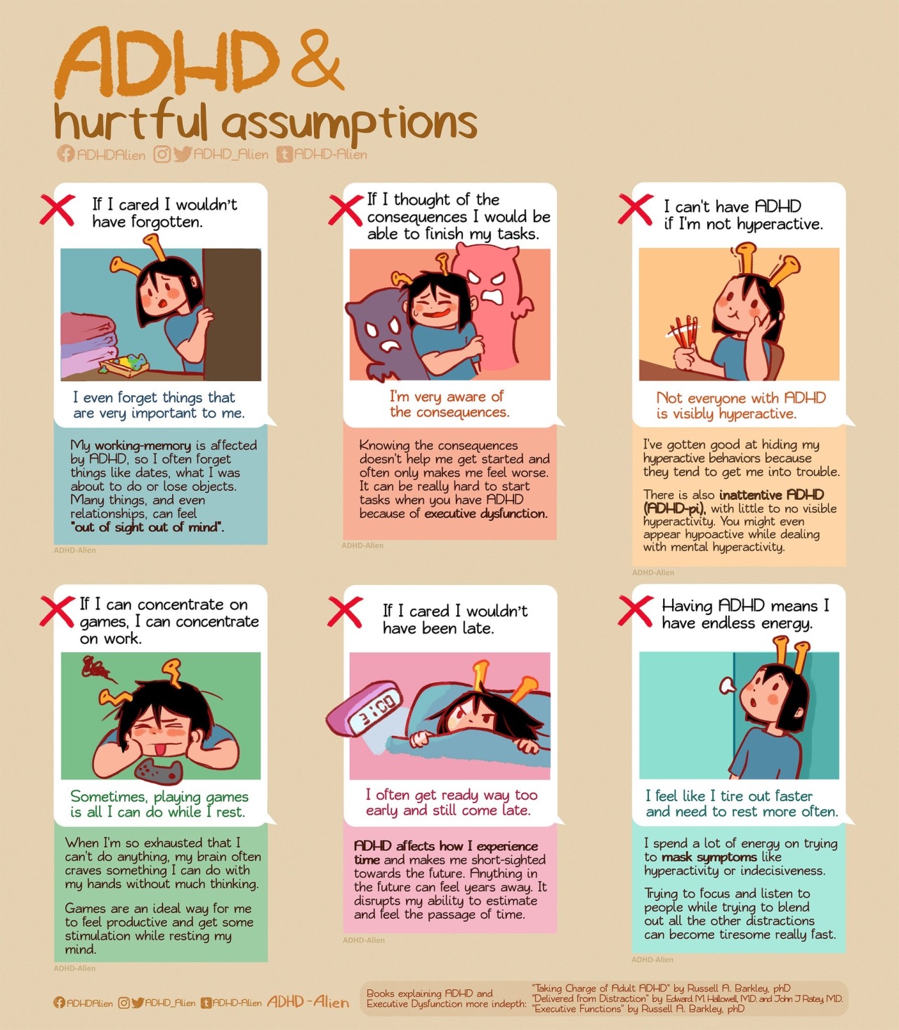 A comic listing hurtful assumptions people have towards the behavior of someone with ADHD. Script will be posted soon!