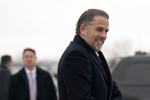 Hunter Biden, son of President Joe Biden, boards Air Force One with the president, Saturday, Feb. 4, 2023