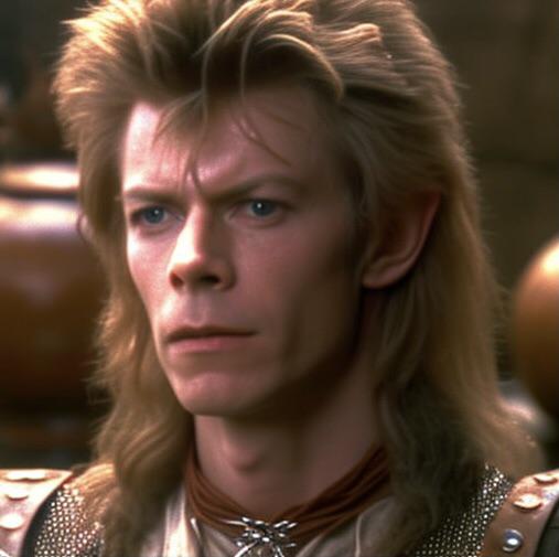 r/DavidBowie - In 2001 David Bowie was supposedly wanted to play Elrond in Peter Jackson’s Lord of the Rings Trilogy. The part sadly went to Hugo Weaving, but I’ve used MidJourney to imagine what Bowie’s Elrond might have looked like (with mixed results)