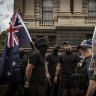 Neo-Nazis marched on Spring Street on Saturday.