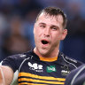 Nick Frost celebrates the Brumbies’ opening victory over the Waratahs.