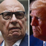 At odds: Rupert Murdoch and Donald Trump.