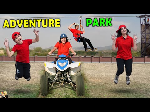 ADVENTURE PARK | Family Challenge, Quad Bike, Zip Line, Zip Bike, Obstacle Race | Aayu and Pihu Show