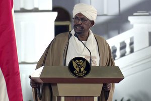 FILE - In this image taken from video, Sudan's President Omar al-Bashir speaks at the Presidential Palace, Friday, Feb. 22, 2019, in Khartoum, Sudan.