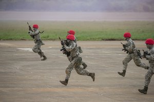 President Tsai Ing-wen inspects the "Air Force Air Defense and Artillery Command", in Taiwan