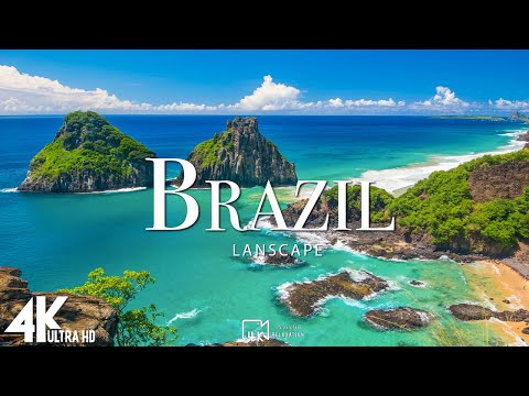 FLYING OVER BRAZIL 4K Video UHD - Relaxing Music Along With Beautiful Nature Videos To Travel On TV