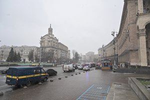 General view of the Independence Square, Kyiv, Ukraine, in January 2023