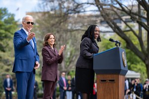 Justice Ketanji Brown Jackson delivers remarks at an event celebrating her confirmation to the Supreme Court