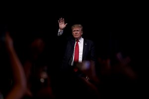 Donald Trump speaking with attendees at the "Rally to Protect Our Elections" in Phoenix, Arizona