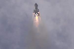 A Long March rocket carrying a crew of Chinese astronauts in a Shenzhou-16 spaceship lifts off at the Jiuquan Satellite Launch Center in northwestern China, Tuesday, May 30, 2023