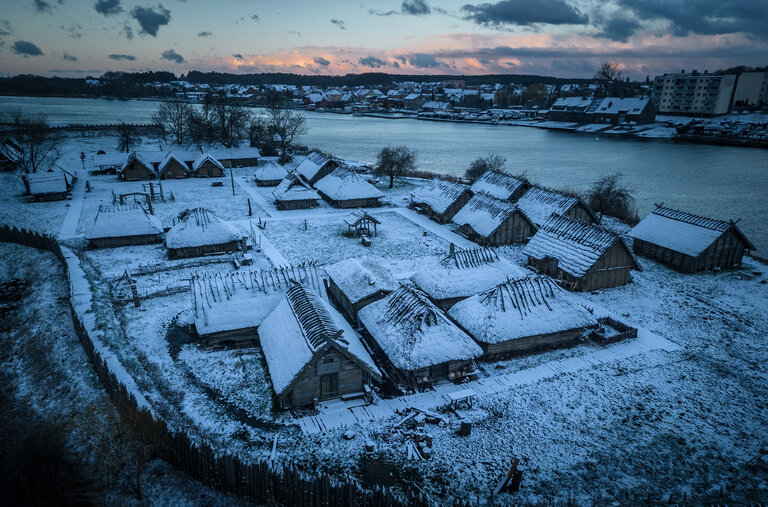 A recreated “Slavs and Viking” settlement, with medieval craft demonstrations, re-enactments and guided tours in Wolin, Poland.