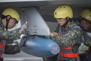 President Tsai Ing-wen inspects the "Air Force Air Defense and Artillery Command", in Taiwan