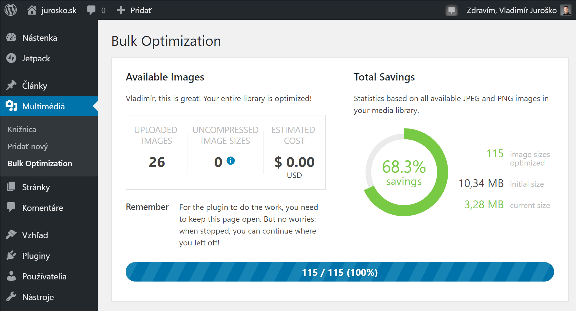 Plugin Compress JPEG & PNG images