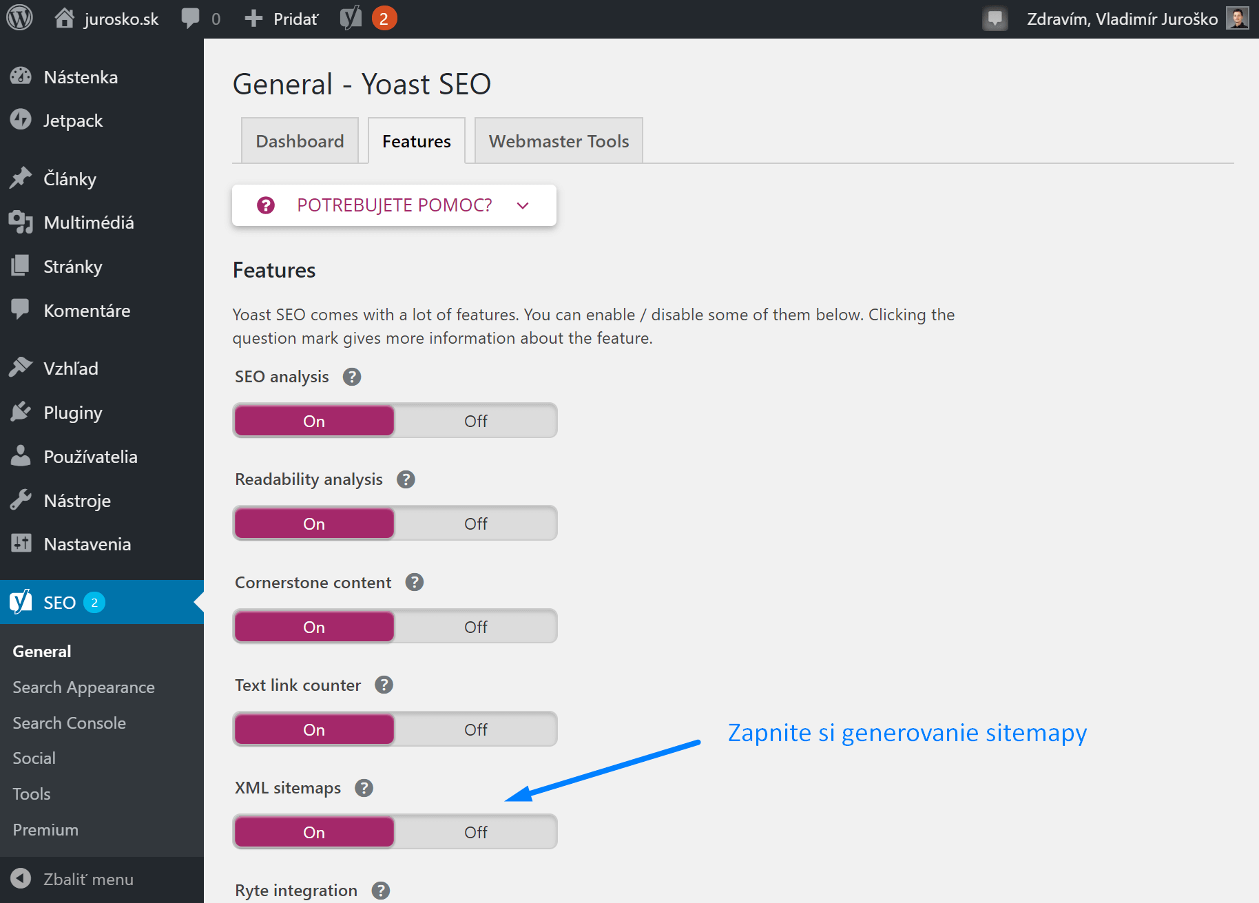 WordPress Yoast sitemap