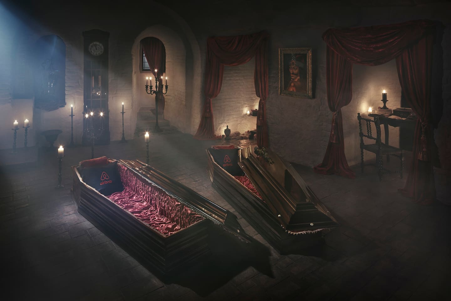 Spend the night in Dracula’s vault. The count has generously allowed you to sleep in his coffin.