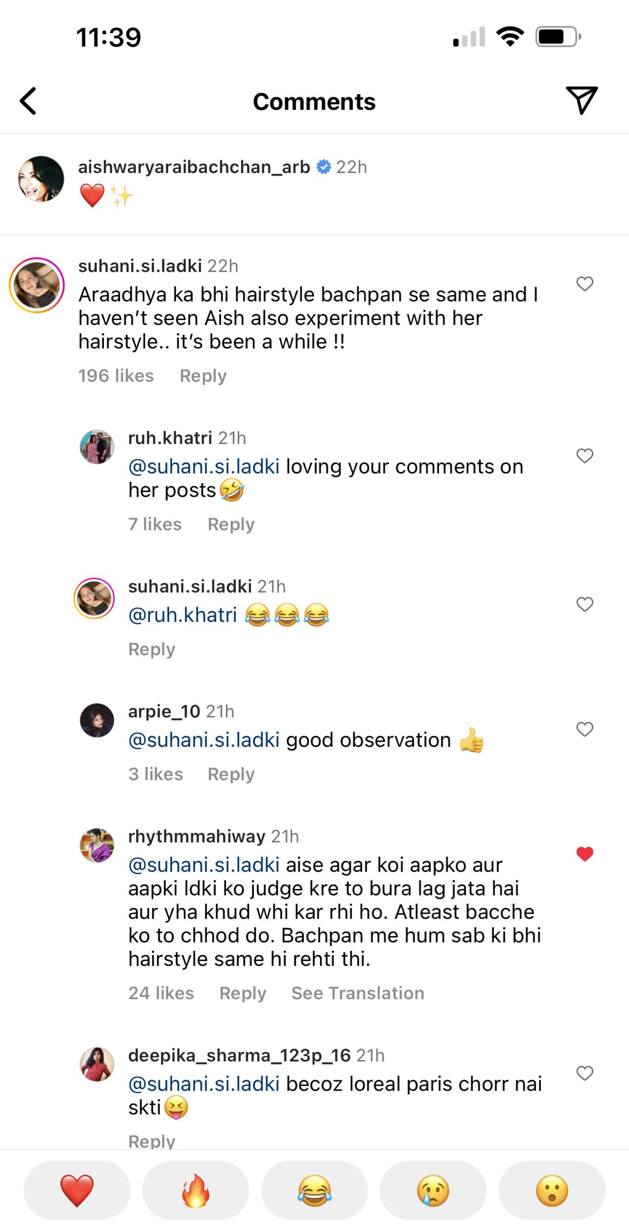 r/InstaCelebsGossip - Mom influencer Suhani si Ladki publically trolling Aishwarya Rai & her daughter Aaradhya on IG.