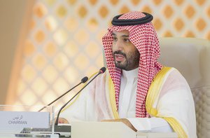 In this photo provided by Saudi Press Agency, SPA, Saudi Crown Prince Mohammed bin Salman chairs the Arab summit in Jeddah, Saudi Arabia, Friday, May 19, 2023.