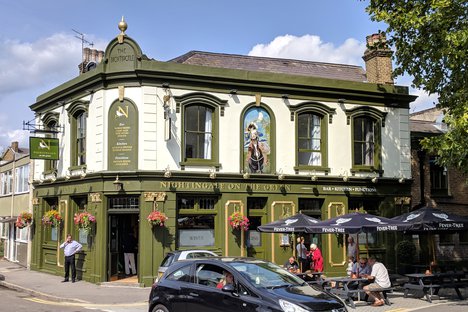 The "Nightingale on the Green" pub in Wanstead, London. Formerly known as just "The Nightingale"