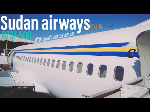 SUDAN airways B737-500 domestic flight إقلاع من مطار الخرطوم