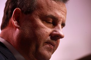 Governor Chris Christie of New Jersey speaking at the CPAC in National Harbor, Maryland