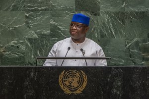 Julius Maada Bio, President of the Republic of Sierra Leone, addresses the general debate of the General Assembly's seventy-fourth session, 26 September 2019.