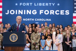 Joe Biden delivers remarks at an Executive Order signing event in support of Joining Forces