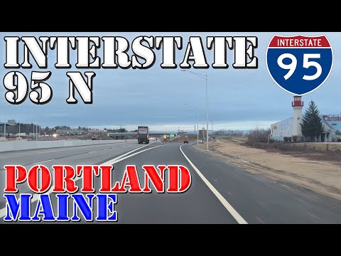 I-95 North - Maine Turnpike - Kittery to Portland - Maine - 4K Highway Drive