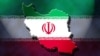 Iran map with Iranian flag overlay