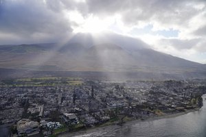 Wildfire wreckage is seen Thursday, Aug. 10, 2023, in Lahaina, Hawaii