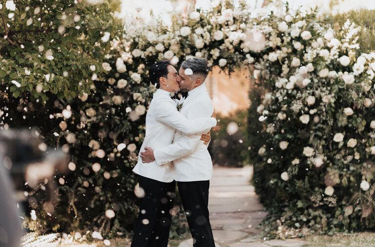 Isaac Archuleta, left, Joseph Jones were married on May 6 at Los Poblanos Historic Inn and Organic Farm in Albuquerque. The two dated from 2010 to 2014 before taking a four-year break.