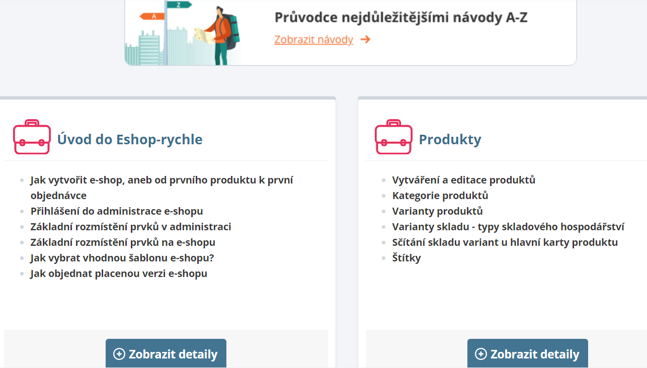 eshop-rychle návody