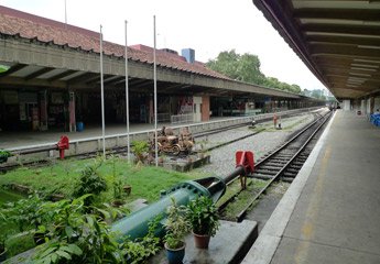 Singapore station.  These tracks stretch all the way to Bangkok!