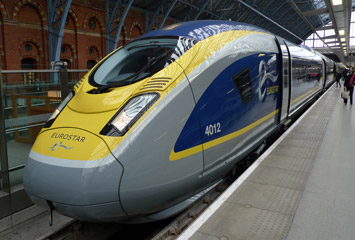 A Eurostar e320 train at London St Pancras