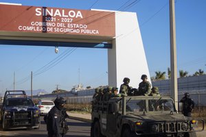 Police and military patrol Culiacan, Sinaloa state, Mexico