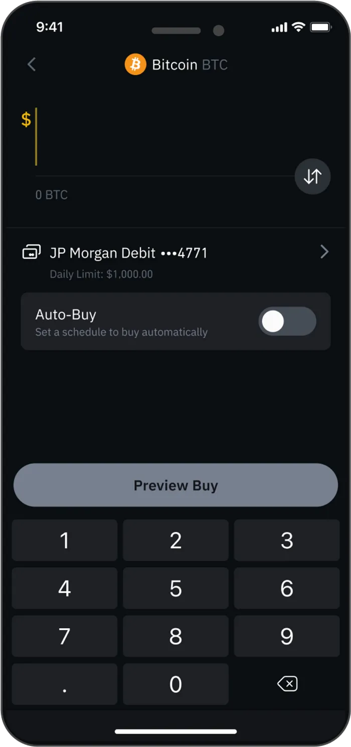 Buy crypto on Binance.US app