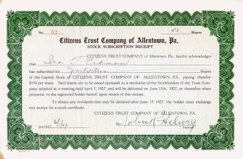 Citizens Trust Company of Allentown, Pa 1927