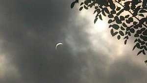 Solar eclipse on March 9, 2016 in Batam covered by clouds