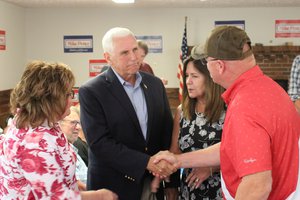 Mike Pence at a Pottawattamie County GOP event at the the Arrowhead Park Breezy Lodge in Neola, Iowa