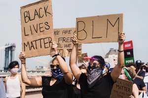 Black Lives Matter Protesters Walking on Street